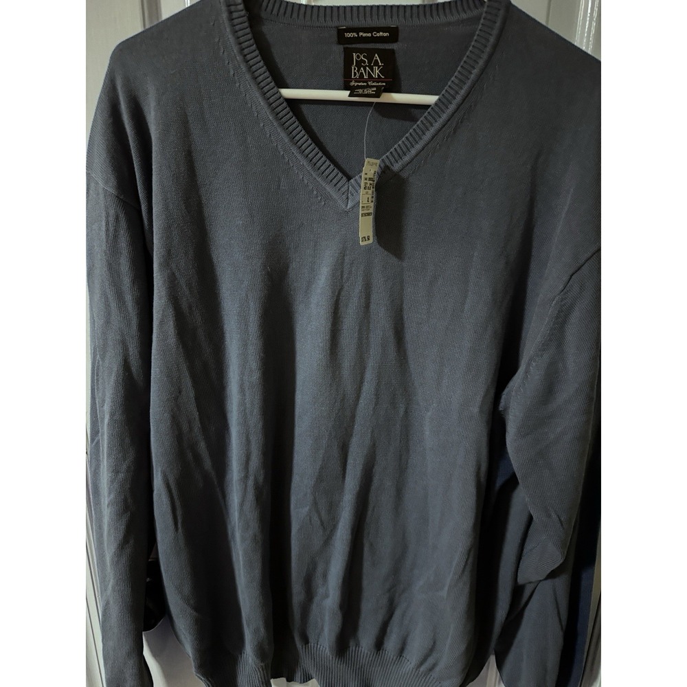 Jos A Bank Sweater Mens XL Blue Signature Collection Pima Cotton‎ New